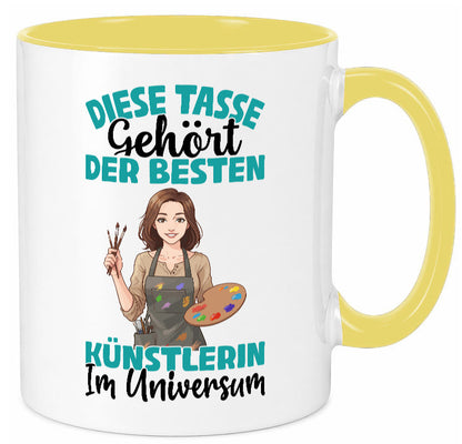 Im Universum: Künstlerin | Kunst lustig Humor Geschenkidee Geschenk Tasse