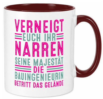 Verneigt euch: Bauingenieurin | Ingenieurin Geschenkidee Humor Tasse