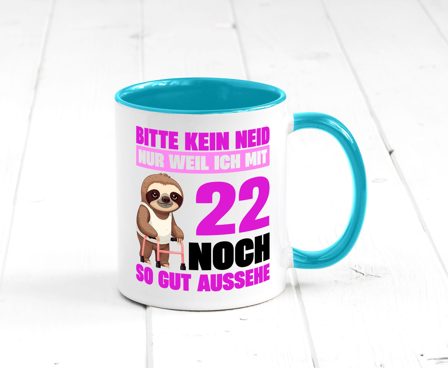 22. Geburtstag | Bitte kein neid Faultier 22 Jahre lustig Geschenkidee Geschenk