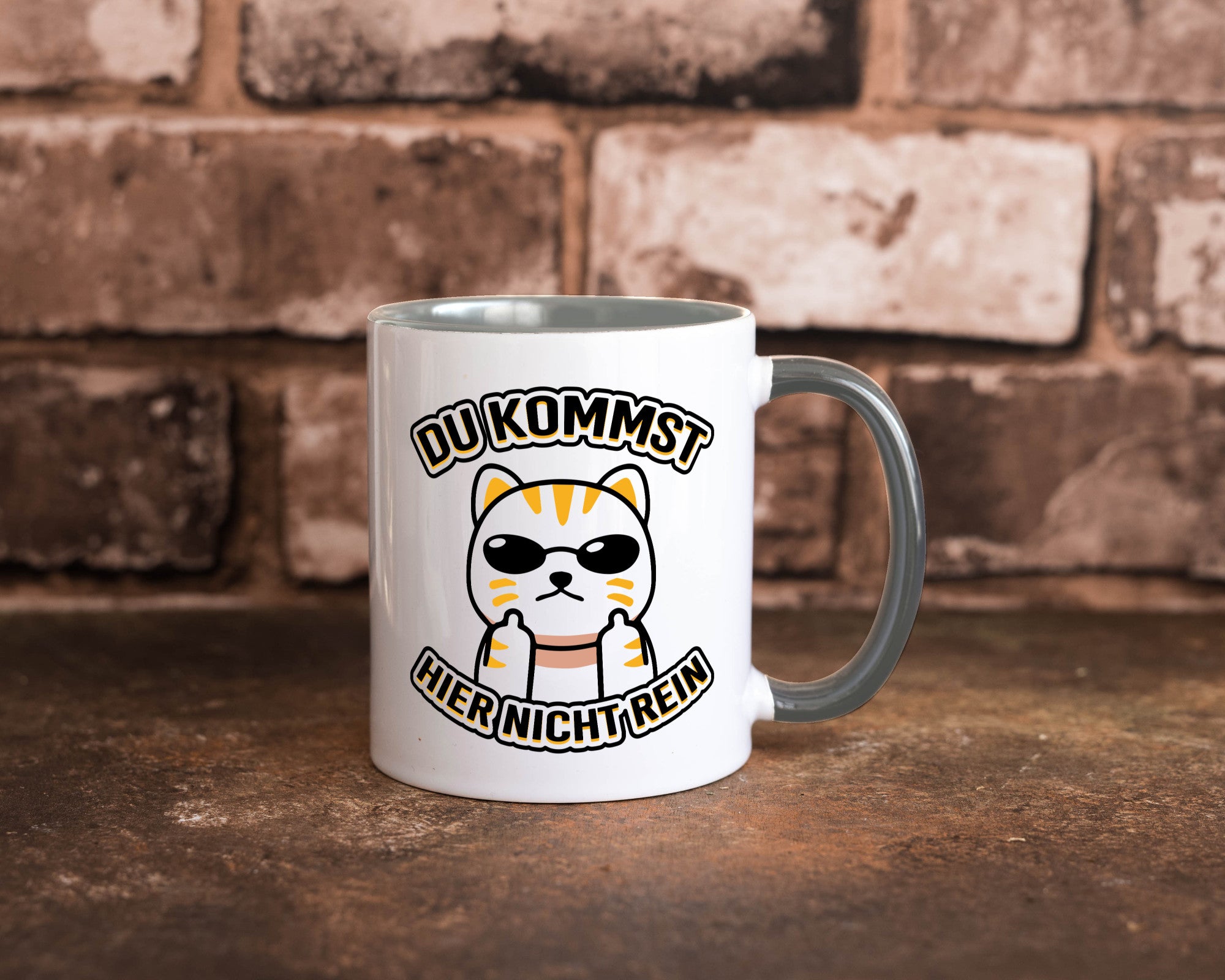 Du kommst hier nicht rein | Böse Katze Humor Tierliebhaber Geschenkidee Tasse