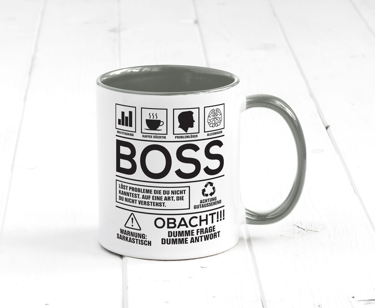 Achtung Probleme Boss | Führungskraft Vorgesetzter lustig Humor Geschenkidee Tasse