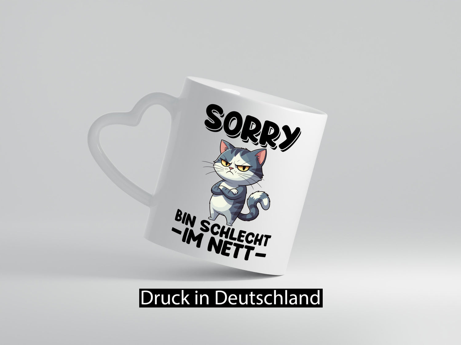 Sorry bin schleht im nett | Böse Katze Geschenkidee Tierliebhaber Humor Tasse