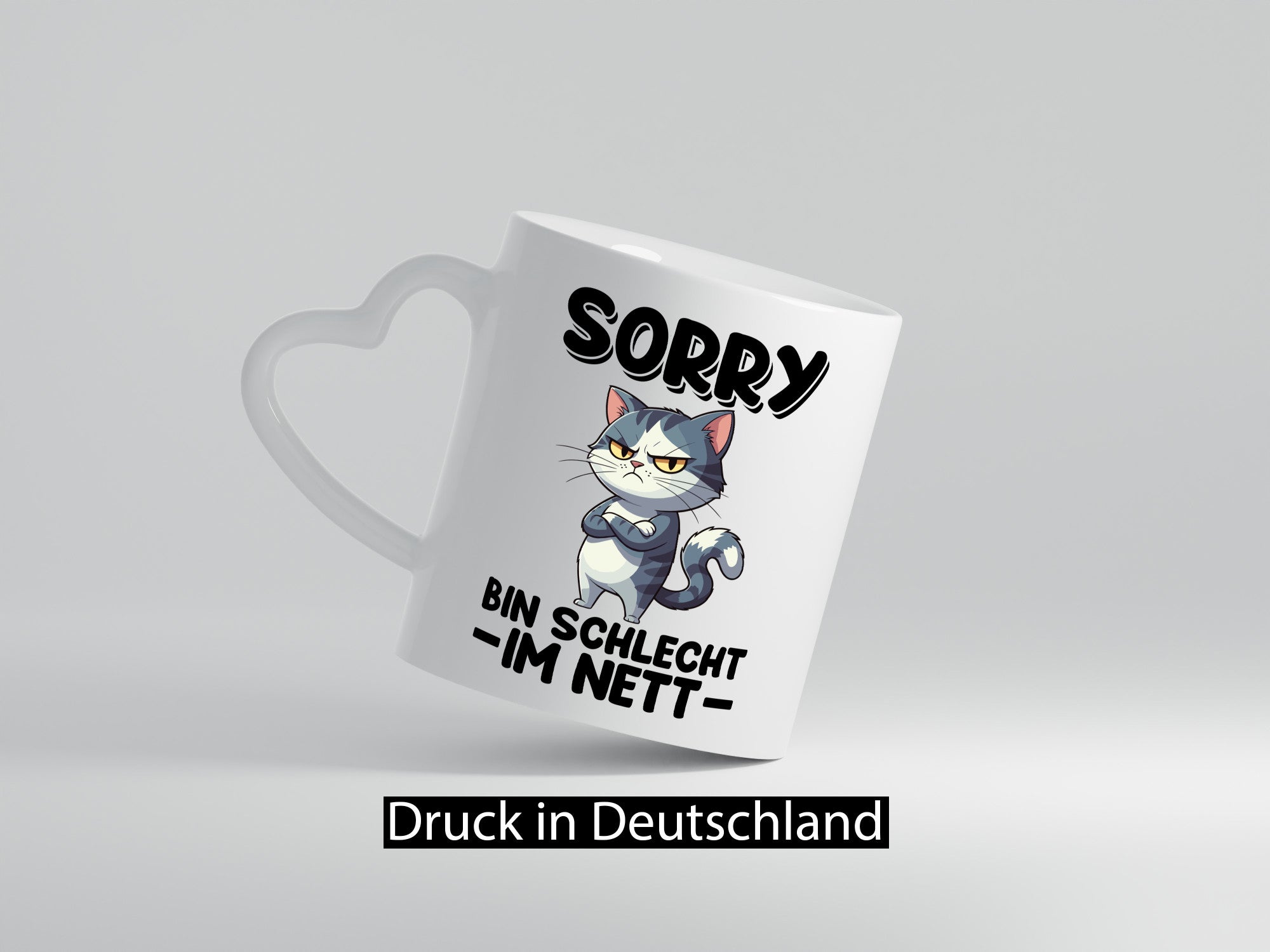 Sorry bin schleht im nett | Böse Katze Geschenkidee Tierliebhaber Humor Tasse