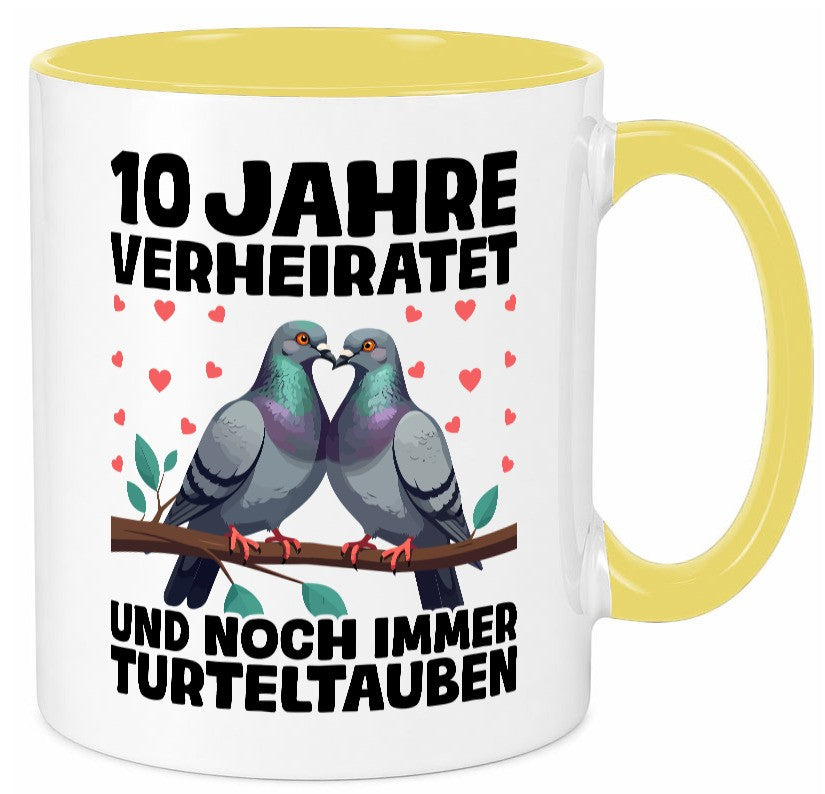 10 Jahre verheiratet | Turteltauben Ehe Ehepaar Geschenk Humor Geschenkidee Tasse
