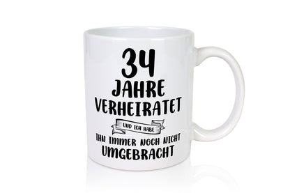 34 Jahre Verheiratet, immer noch am Leben! Geschenkidee Humor Tasse