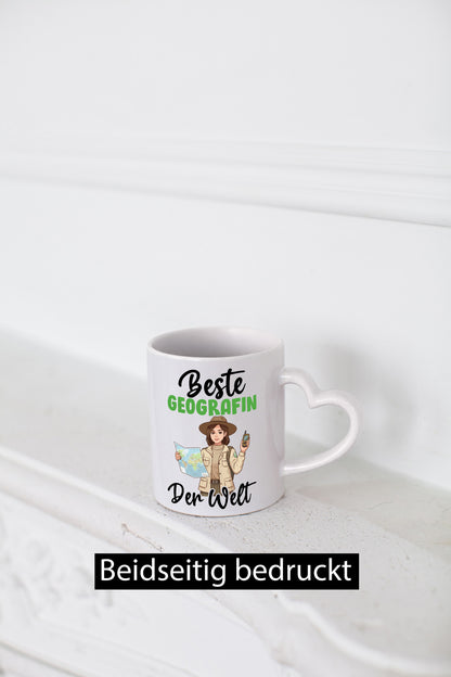 Beste Geografin | Geografie v2 Humor Geschenkidee Tasse