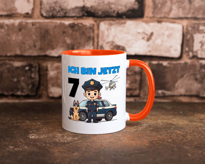 7. Geburtstag | 7 Jahre Polizei Kind Polizeiauto Humor Geschenkidee Tasse