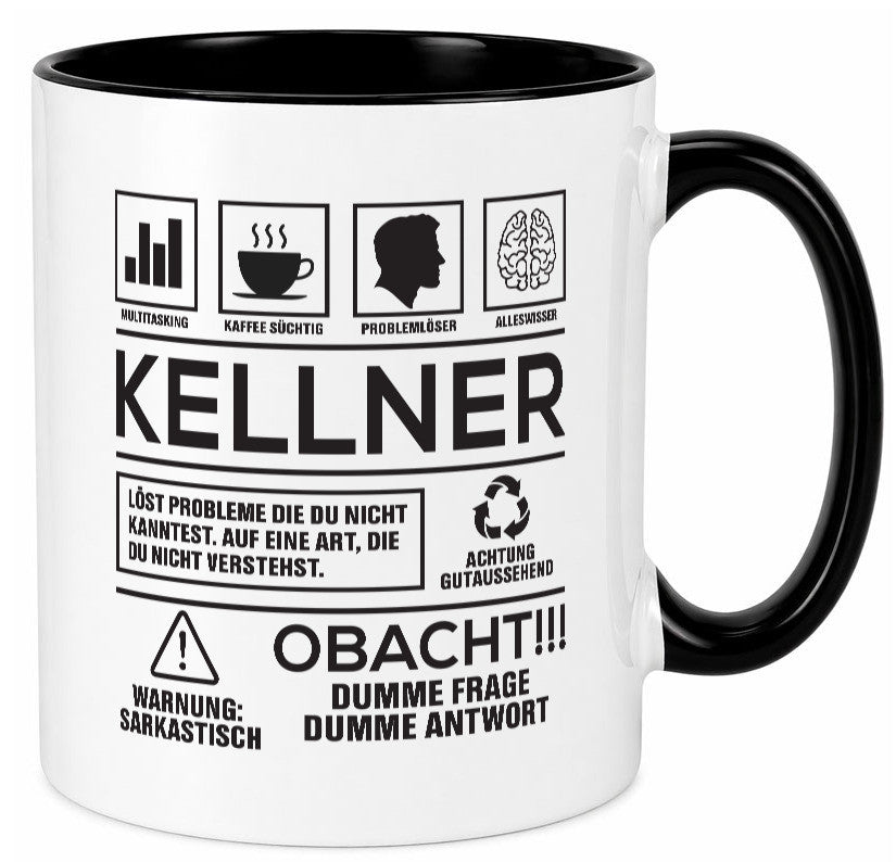 Achtung Probleme Kellner | kellnern Bedienung lustiger Spruch Geschenk Humor