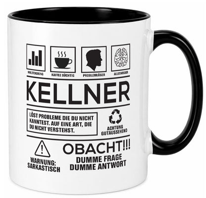 Achtung Probleme Kellner | kellnern Bedienung lustiger Spruch Geschenk Humor