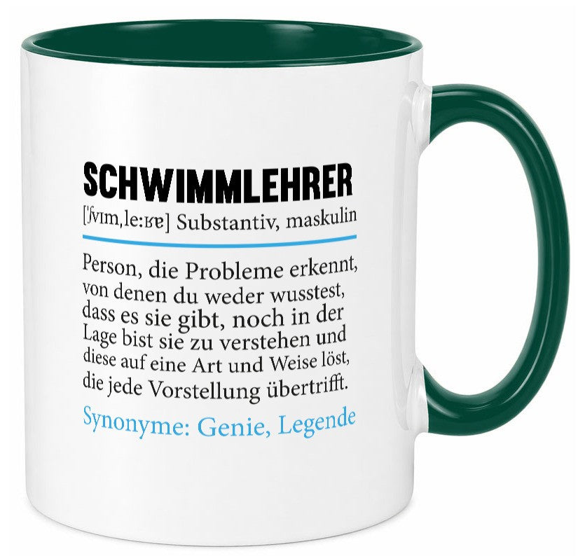 Schwimmlehrer | Lehrer Humor Schüler schwimmen v2 Geschenk Geschenkidee Tasse