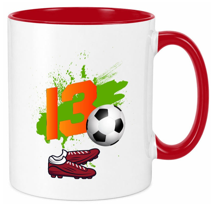 13. Geburtstag | Jungen Fußball Fußballspieler Humor Geschenkidee Tasse