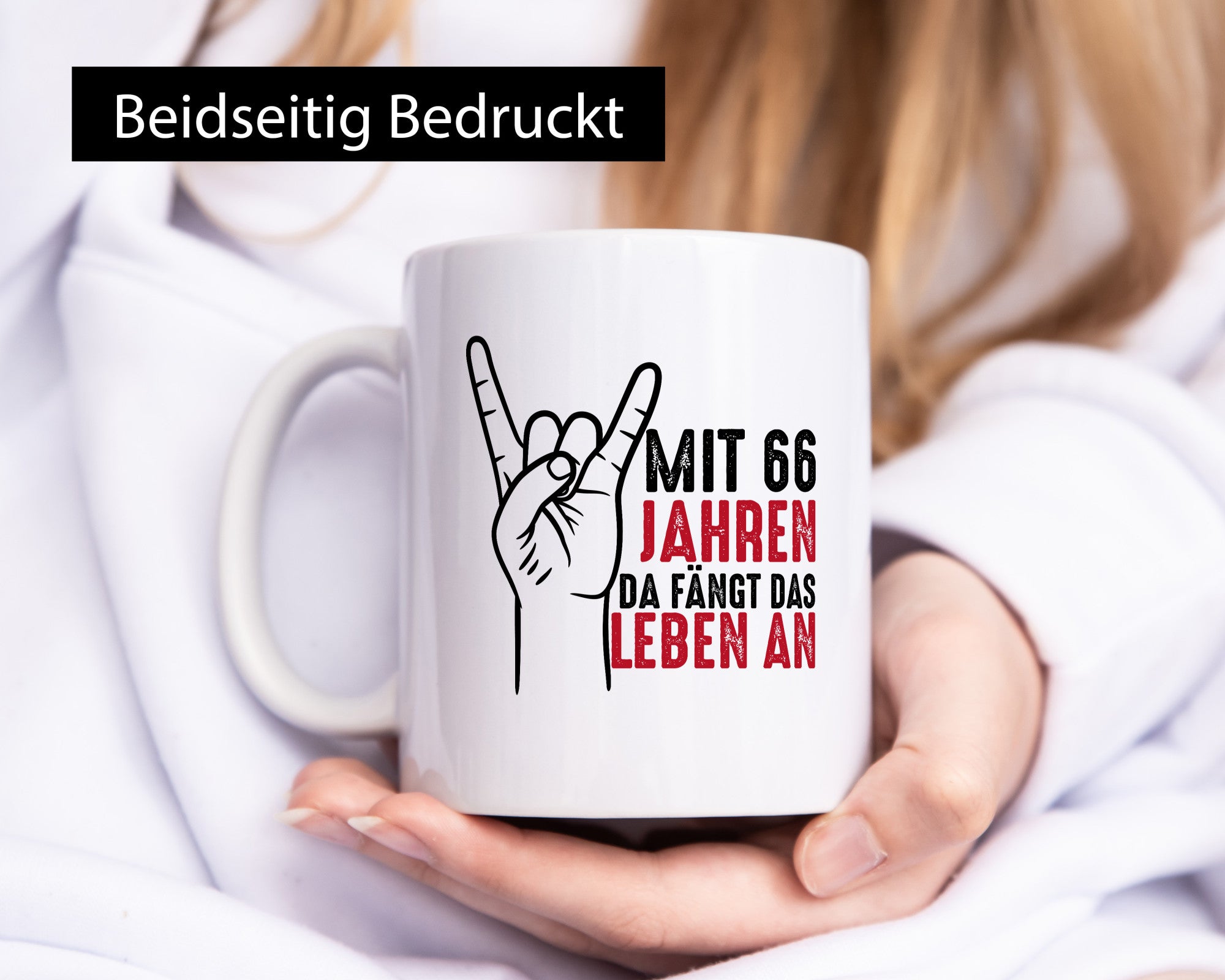 66. Geburtstag | mit 66 fängt das leben an. Jahre Geschenkidee Humor Tasse