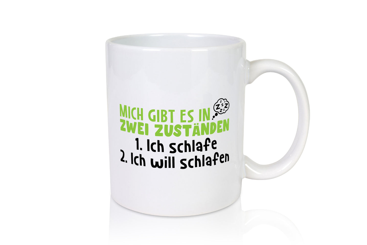 Zwei Zustände | Schlaf Faulpelz Schlafmütze Müdigkeit lustig Humor Geschenkidee