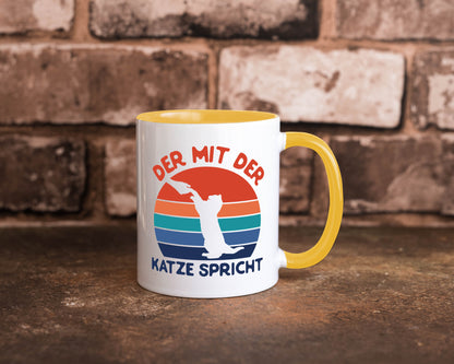 Der mit Katze Spricht | Katzenliebhaber Humor Tierliebhaber Geschenkidee Tasse