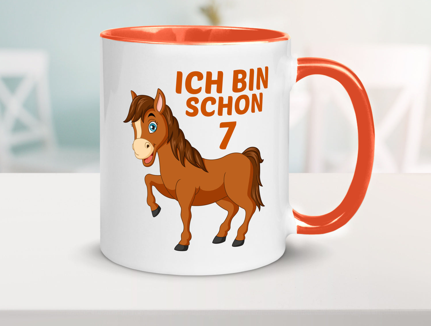 7. Geburtstag | Ich bin schon 7 Pferde Pony Humor Geschenkidee Tasse