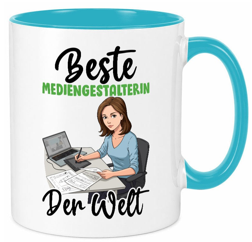 Beste Mediengestalterin | Medien v2 Geschenk Humor Geschenkidee lustiger Spruch Tasse