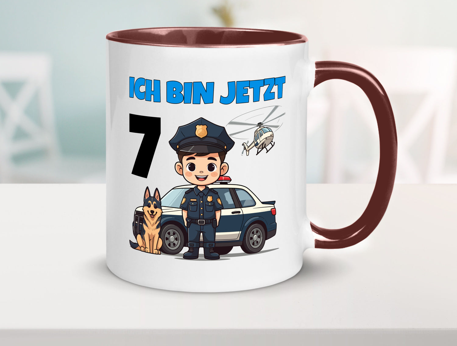 7. Geburtstag | 7 Jahre Polizei Kind Polizeiauto Humor Geschenkidee Tasse