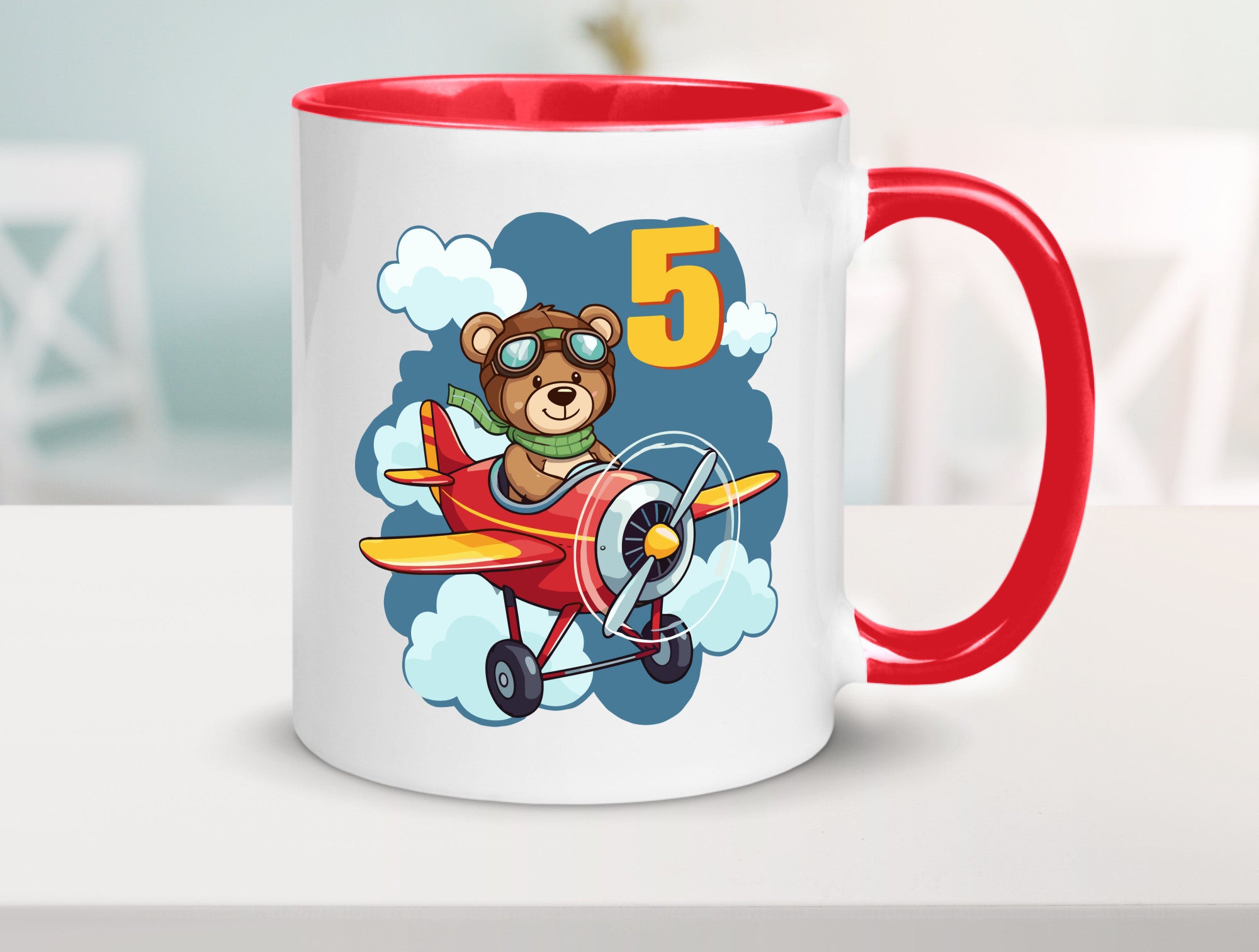5. Geburtstag | 5 Jahre Kinder Pilot Flugzeug Geschenkidee Humor Tasse