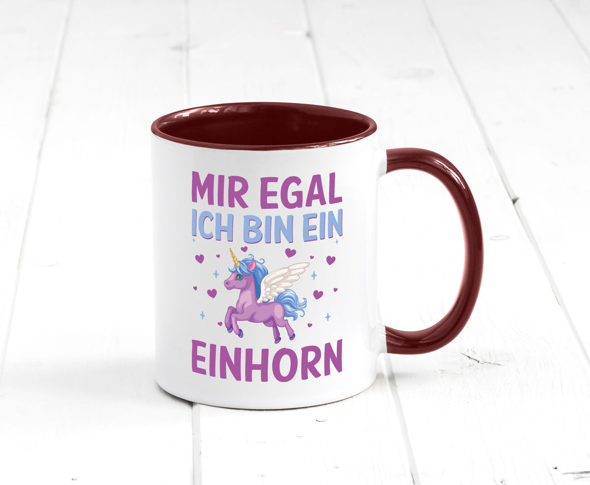Mir egal, ich bin ein Einhorn| Herzen Geschenkidee Humor Tasse