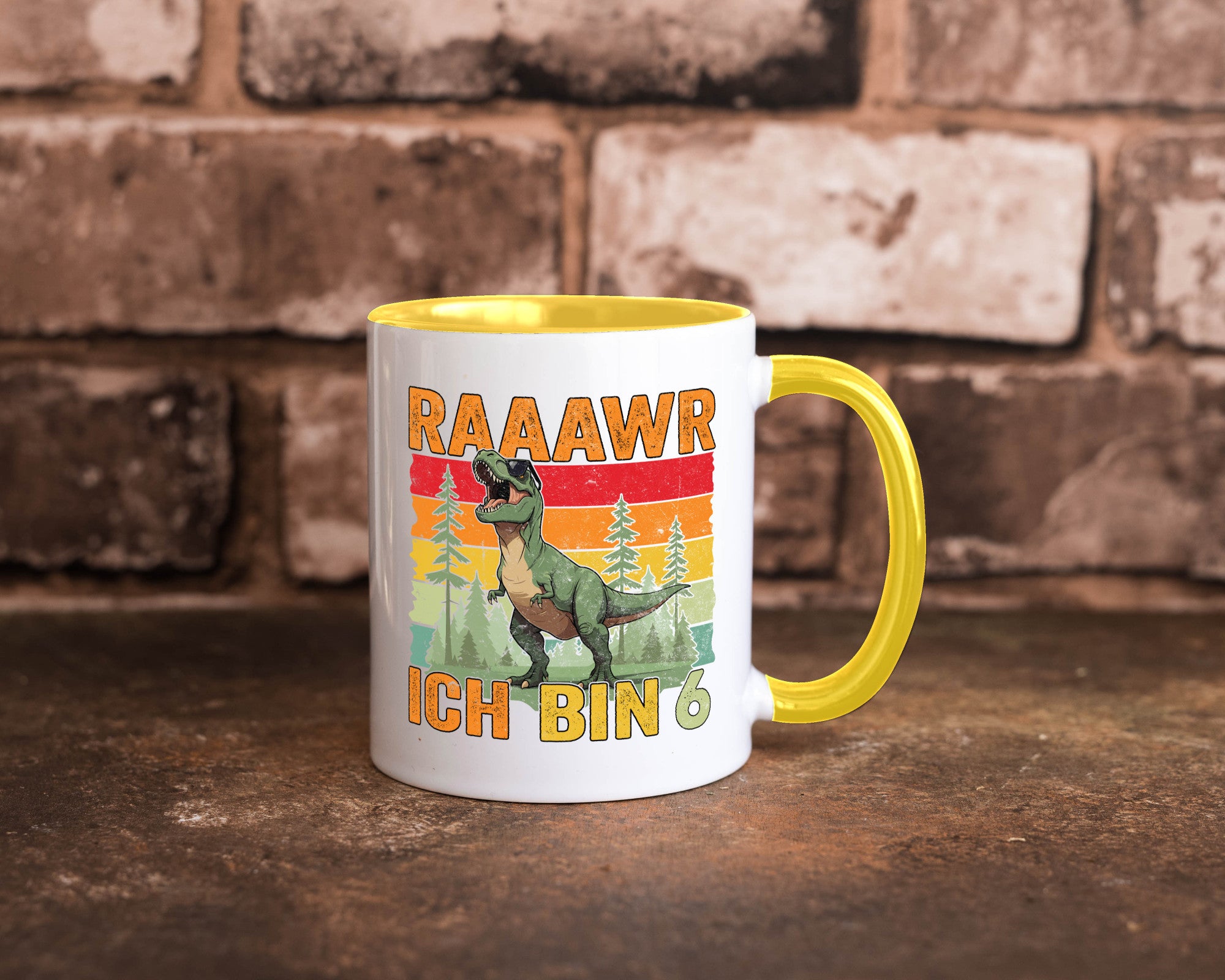 6. Geburtstag | 6 Jahre rarrrr ich bin Dinosaurier Humor Geschenkidee Tasse
