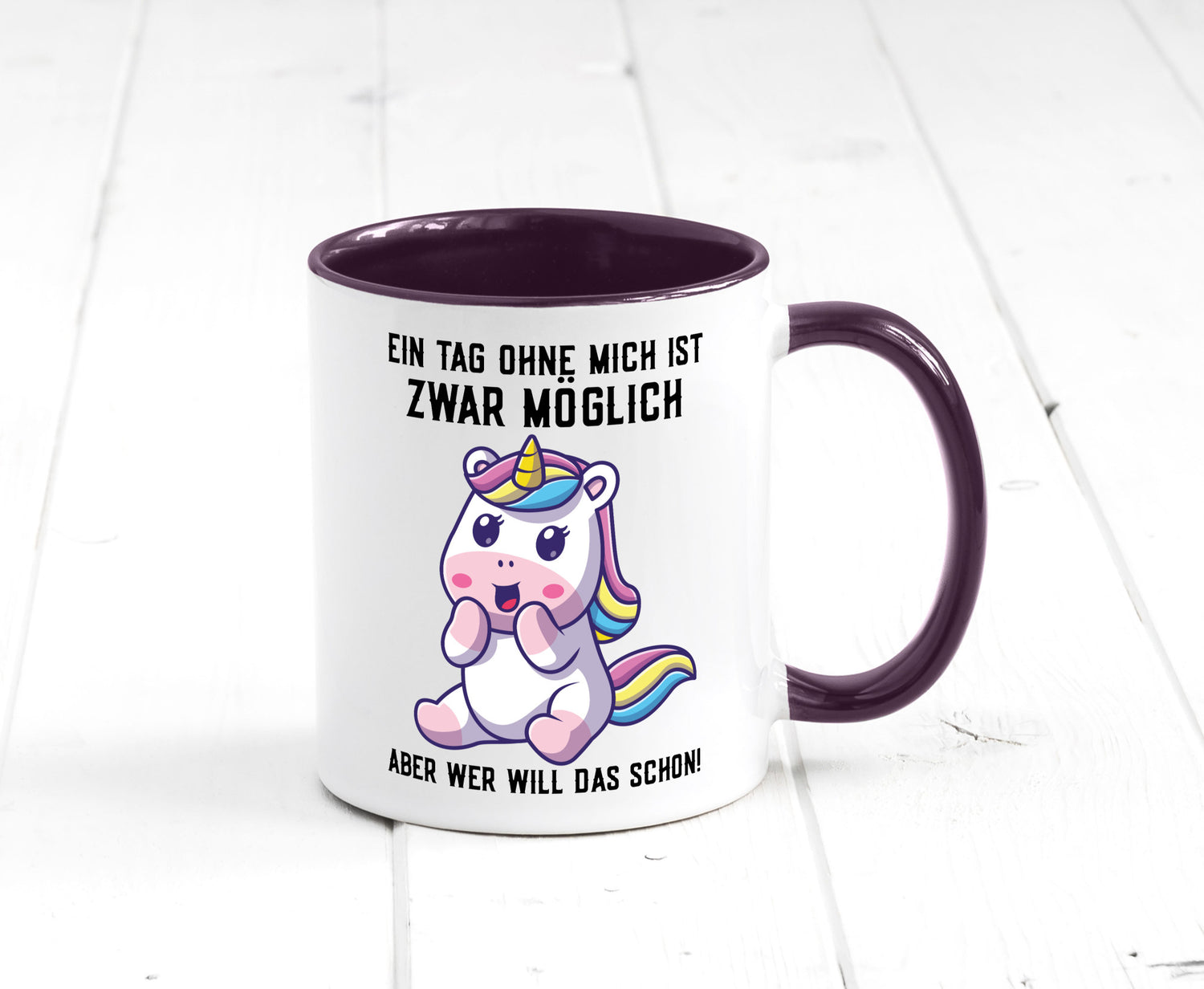 Ein Tag ohne mich ist möglich | süßes Einhorn Comic Geschenk Humor Geschenkidee