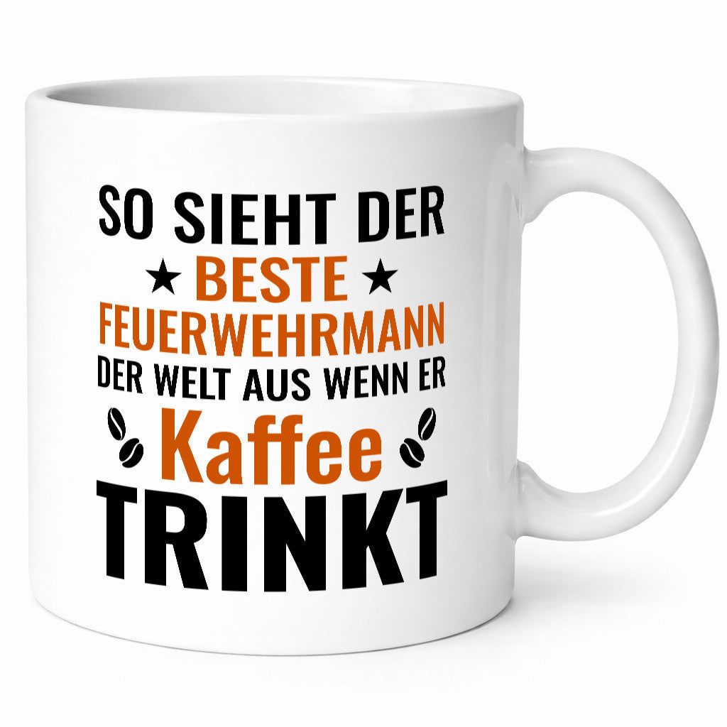 Kaffee trinkt: Feuerwehrmann | Feuerwehr Humor Geschenkidee Tasse