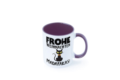 Frohe Weihnachten Madafakas! | Katze Tasse Vintage lustiger Spruch Geschenk