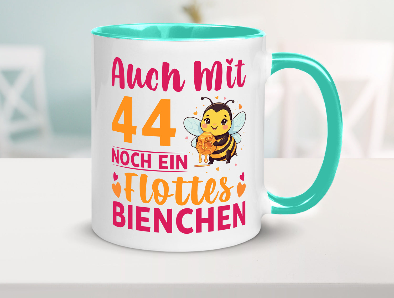 44. Geburtstag | Flottes Bienchen 44 Jahre Geschenkidee Humor Tasse