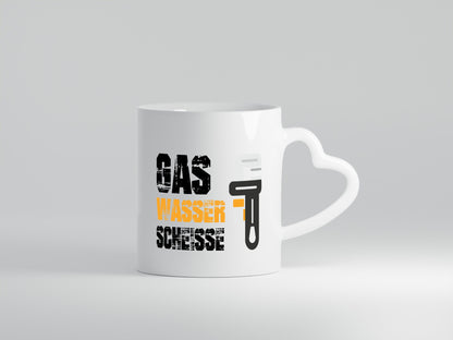 Gas | Wasser Scheisse Klempner lustiger Spruch Geschenk Humor Geschenkidee Tasse
