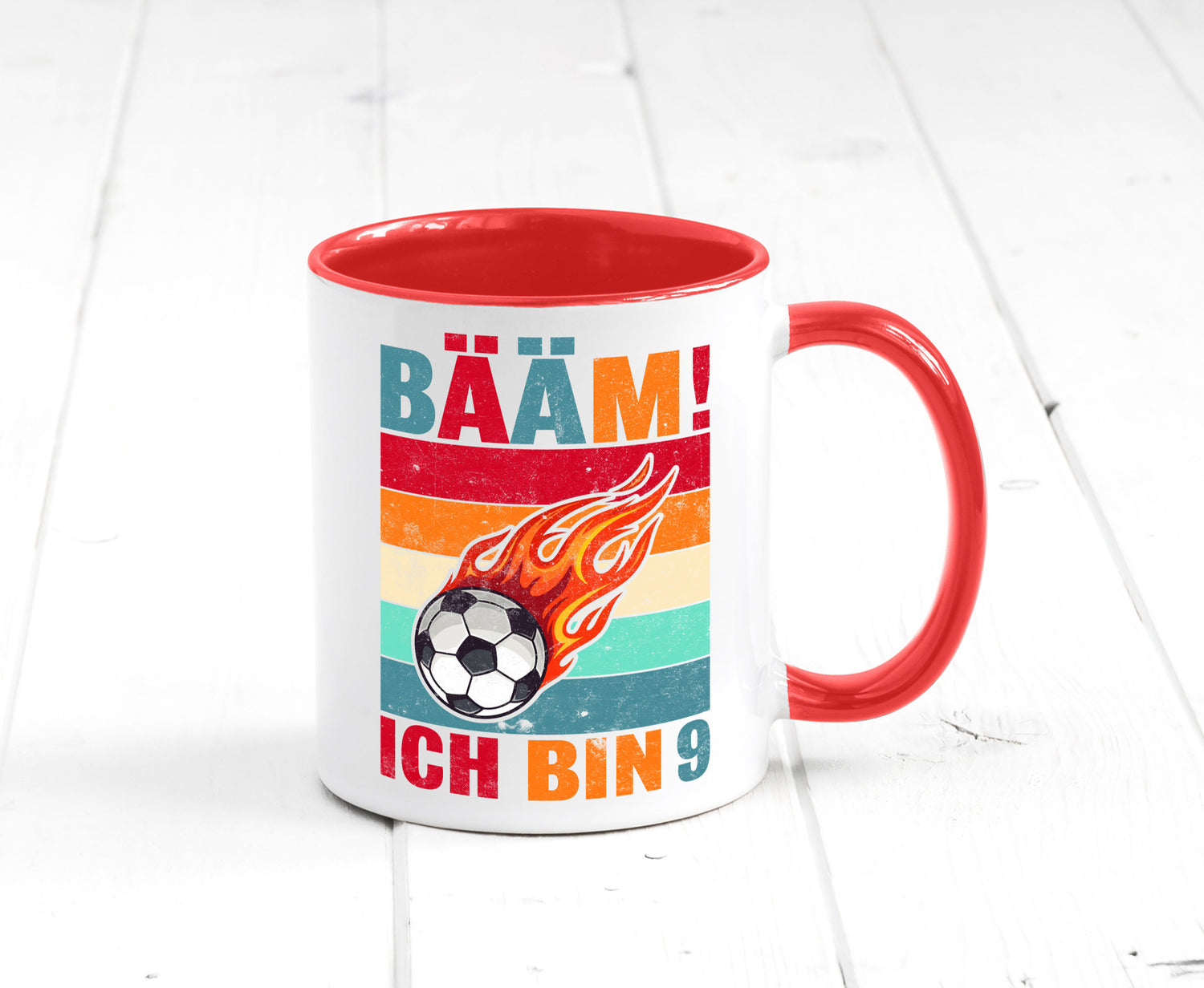 9. Geburtstag | Bääm ich bin 9 Fußball Geschenkidee Humor Tasse