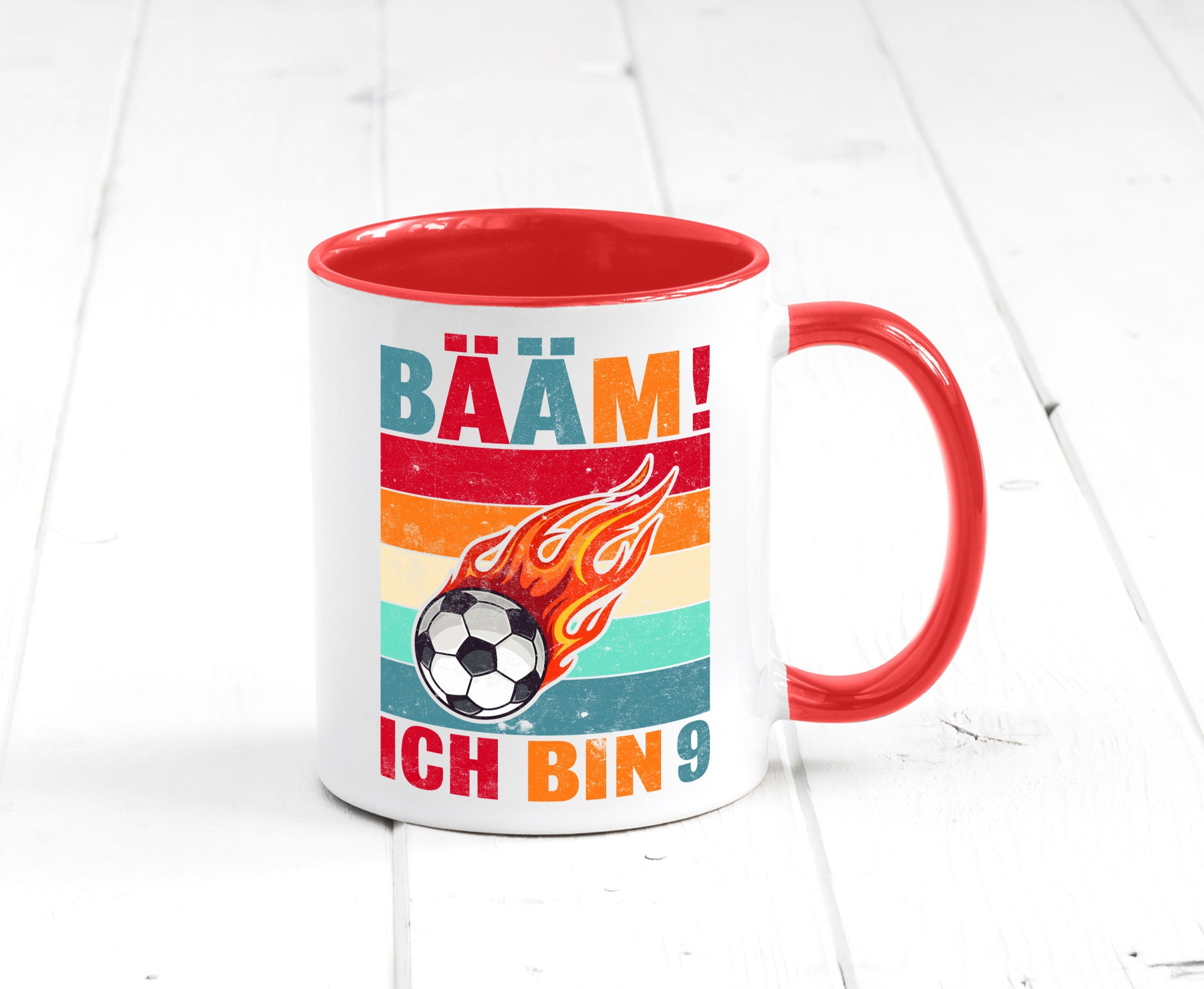 9. Geburtstag | Bääm ich bin 9 Fußball Geschenkidee Humor Tasse