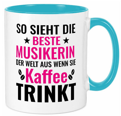 Kaffee trinkt: Musikerin | Musik Musikantin Humor Geschenkidee Tasse