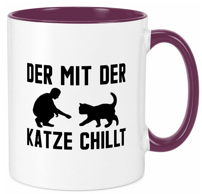 Mit der Katze | Chillen Katzenliebhaber Tierfreund lustiger Spruch Geschenk