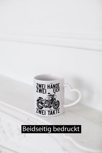 Zwei Hände | Zweitaktmotor Motorrad Moped Biker Geschenkidee Humor Tasse