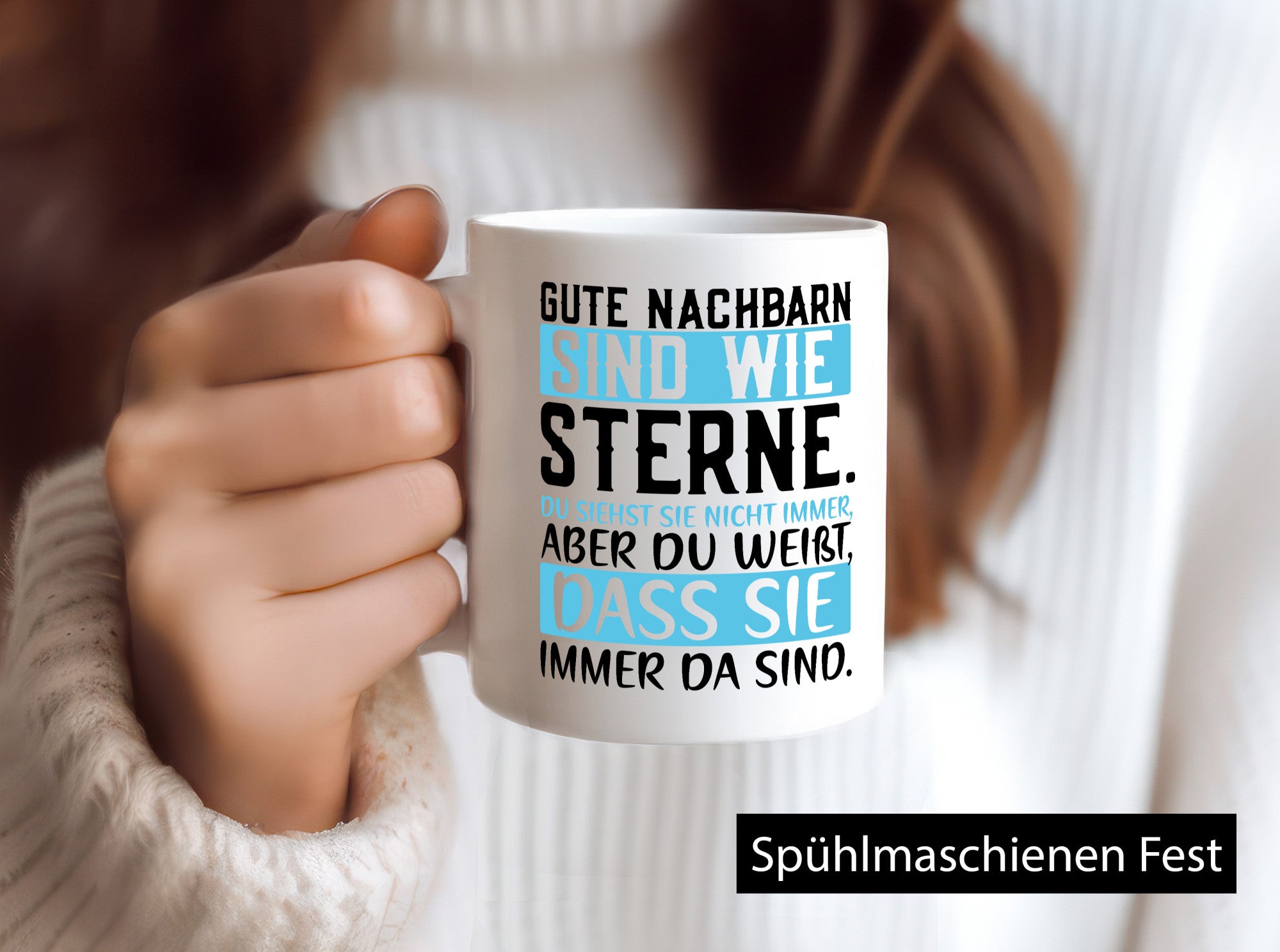 Gute Nachbarn sind wie Sterne | Nachbar Nachbarin Spruch lustig Humor