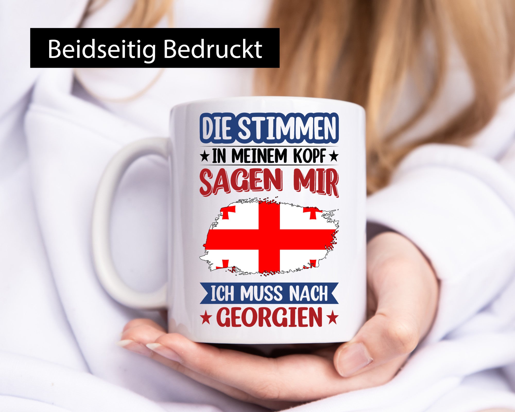 Georgien | Urlaub Stimmen in meinem Kopf Traumland Geschenkidee Humor Tasse