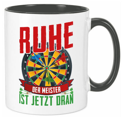 Ruhe der Meister ist dran | Dart Dartspieler Geschenkidee Humor Tasse
