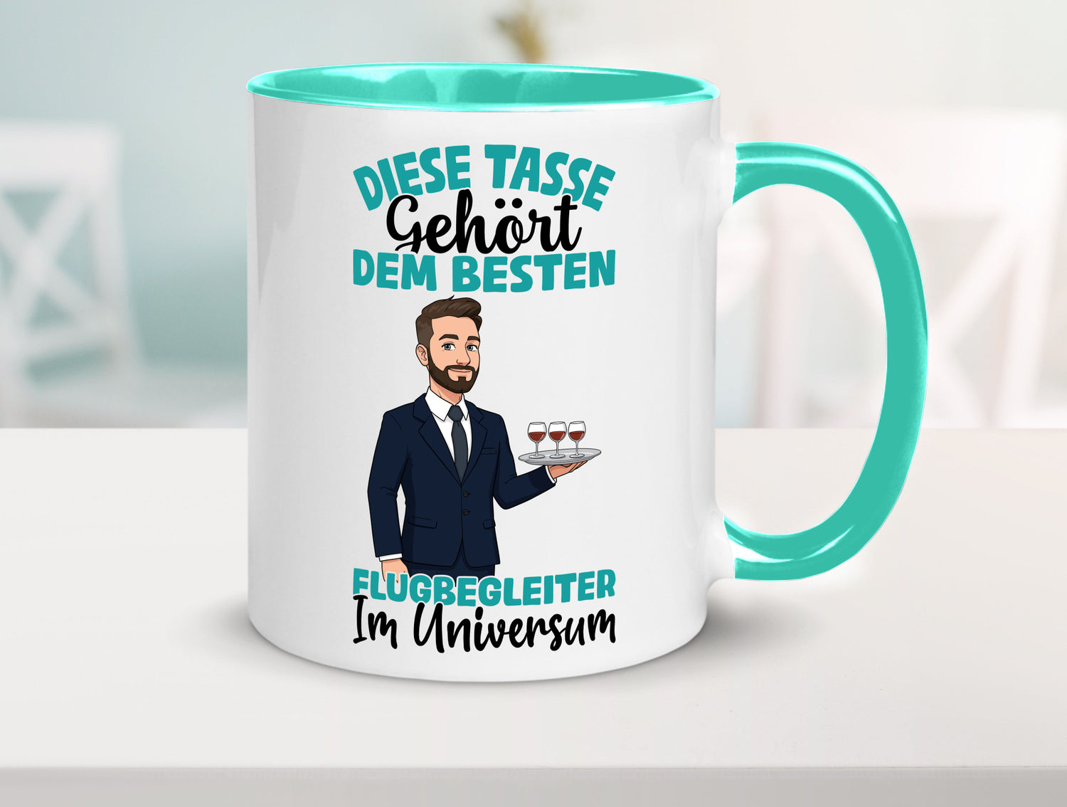 Im Universum: Flugbegleiter | Steward Flughafen Humor Geschenkidee Tasse
