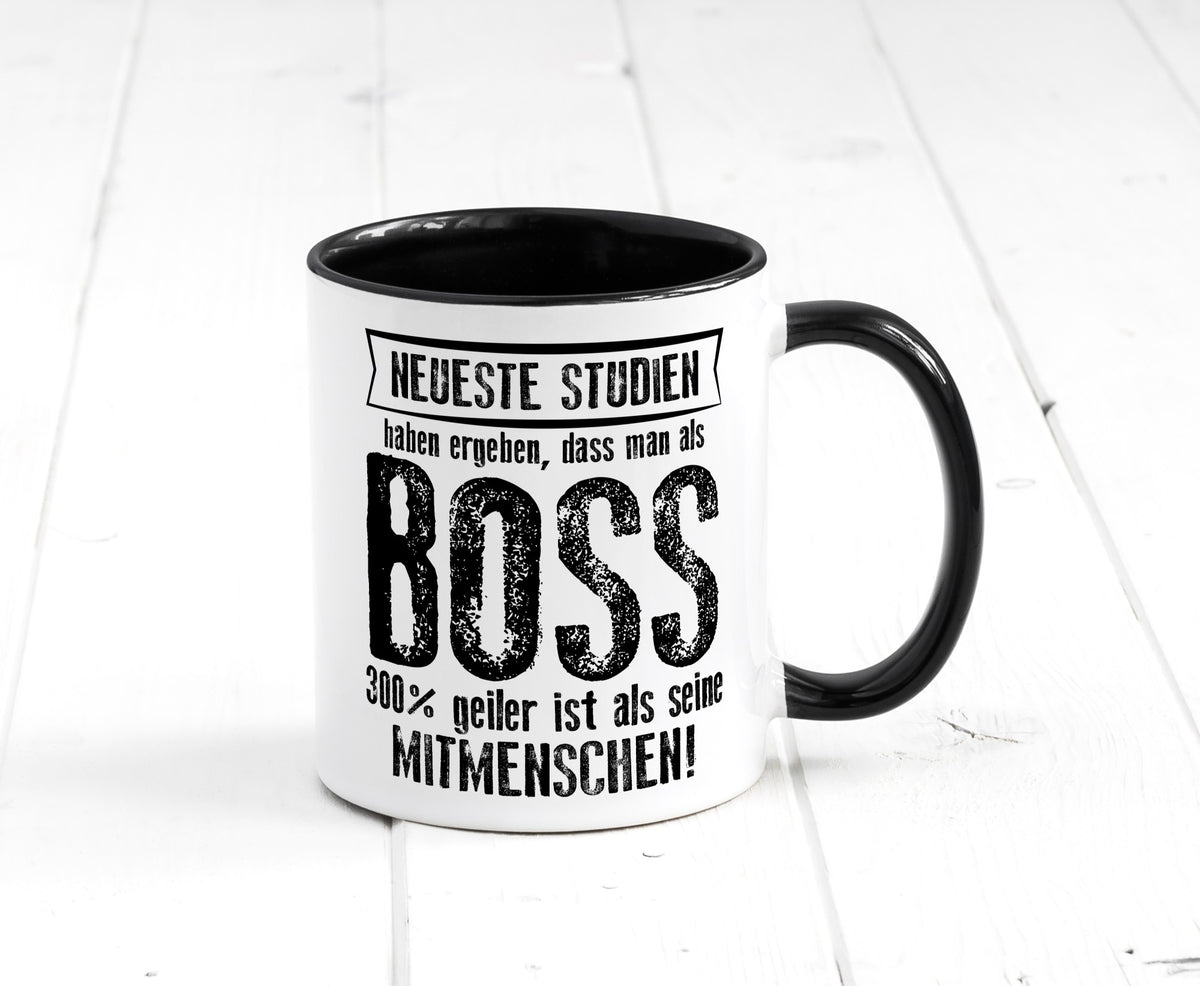 Neuste Studien: Boss | Führungskraft Vorgesetzter lustiger Spruch Geschenk Tasse