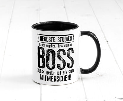 Neuste Studien: Boss | Führungskraft Vorgesetzter lustiger Spruch Geschenk Tasse