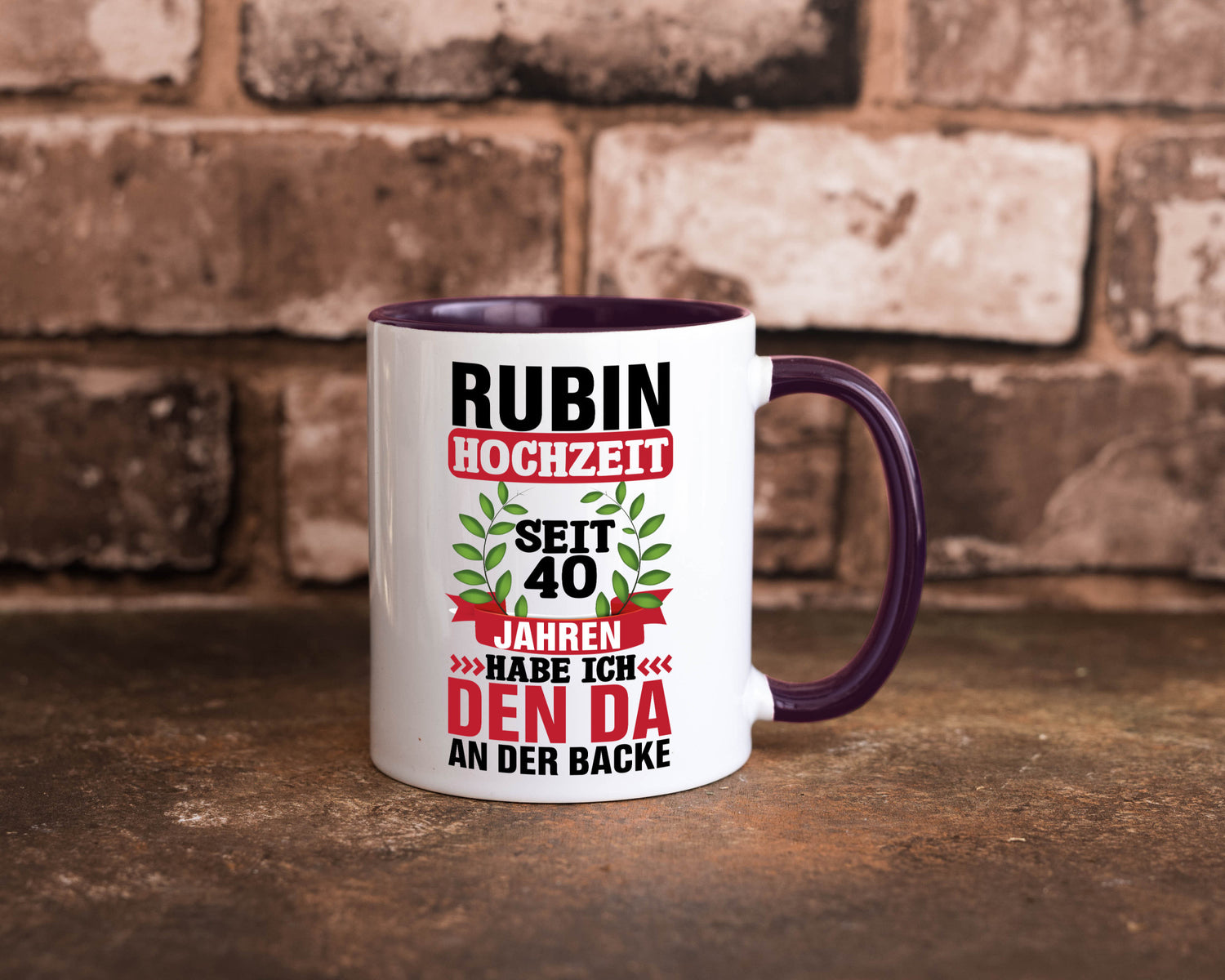 Rubin Hochzeit | 40 Jahre Verheiratet Humor Geschenkidee Tasse