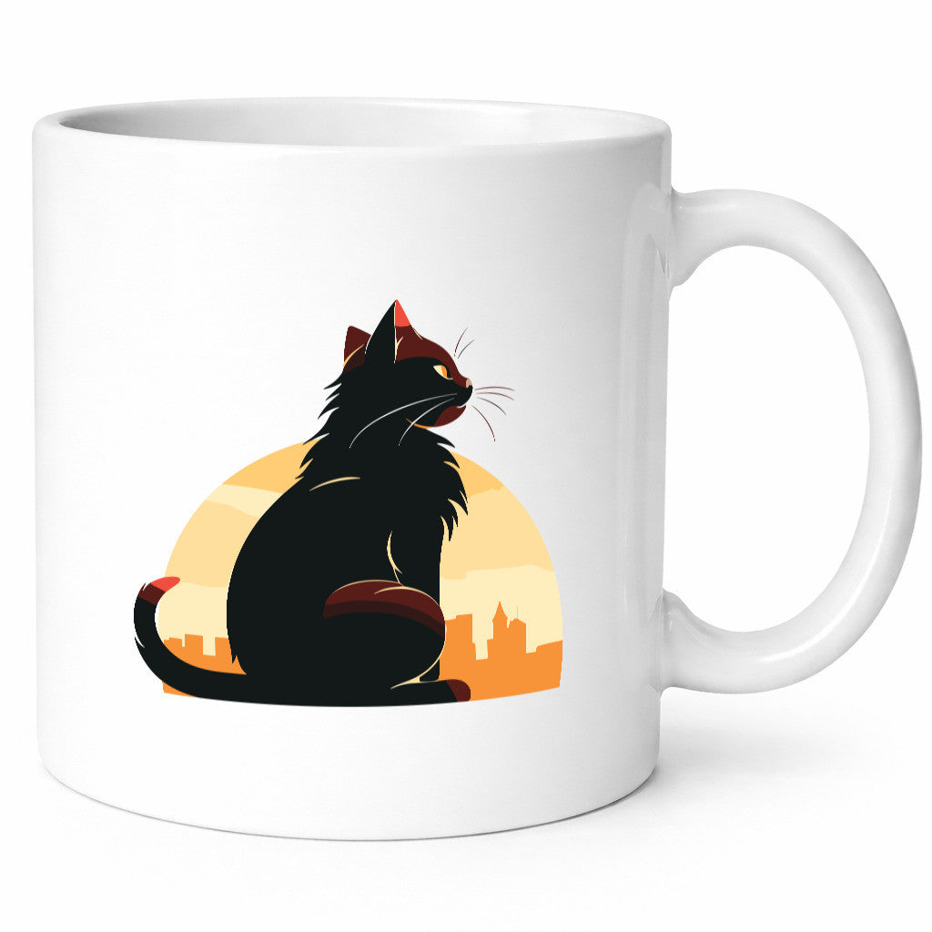 Katze | Großstadt Sonnenaufgang lustiger Spruch Geschenk Tierliebhaber Humor