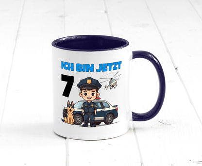 7. Geburtstag | 7 Jahre Polizei Kind Polizeiauto Humor Geschenkidee Tasse