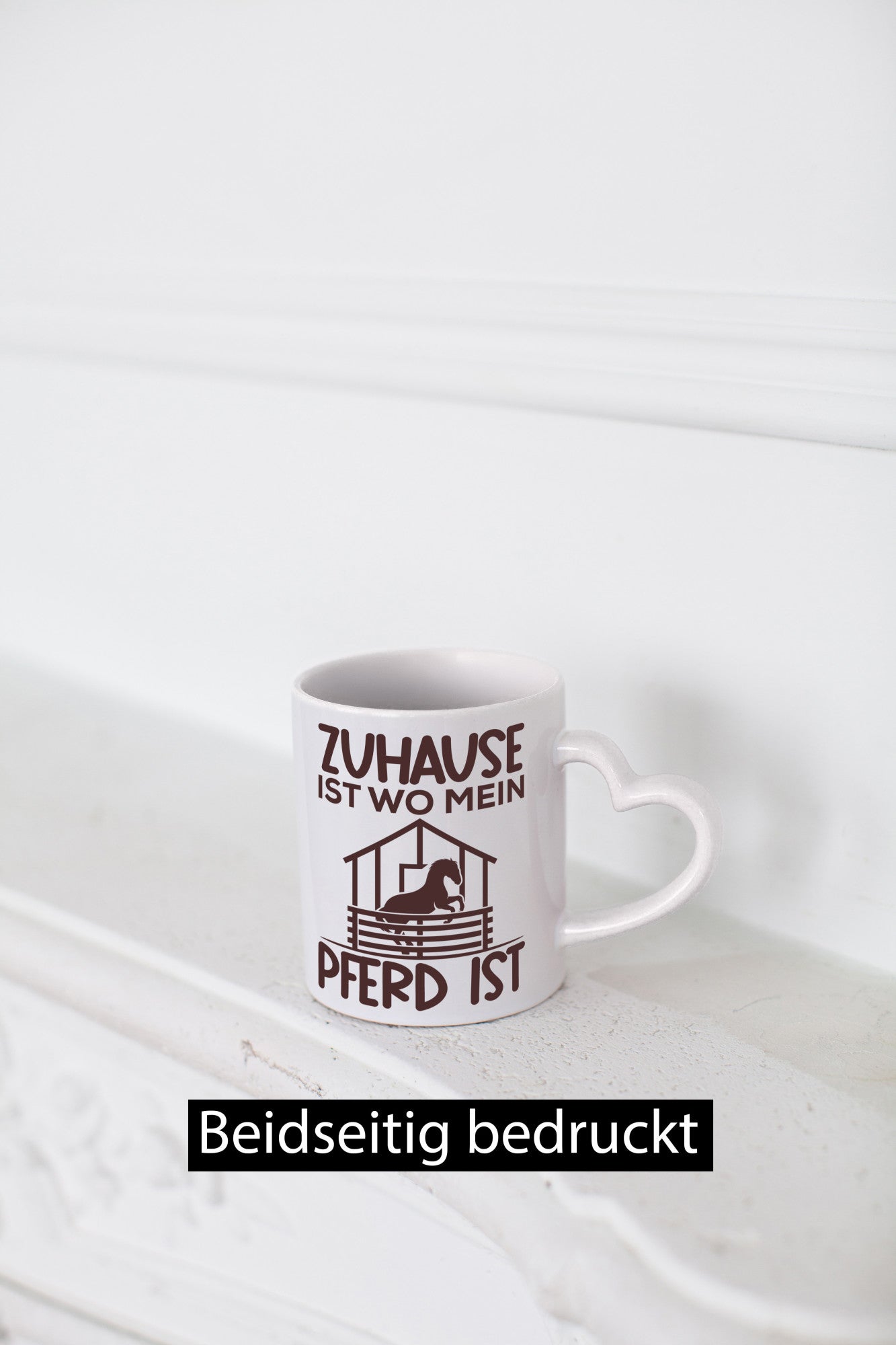 Zuhause mit Pferd | Reiterin Tasse Pferdebesitzerin lustiger Spruch Geschenk