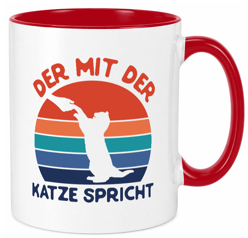 Der mit Katze Spricht | Katzenliebhaber Humor Tierliebhaber Geschenkidee Tasse