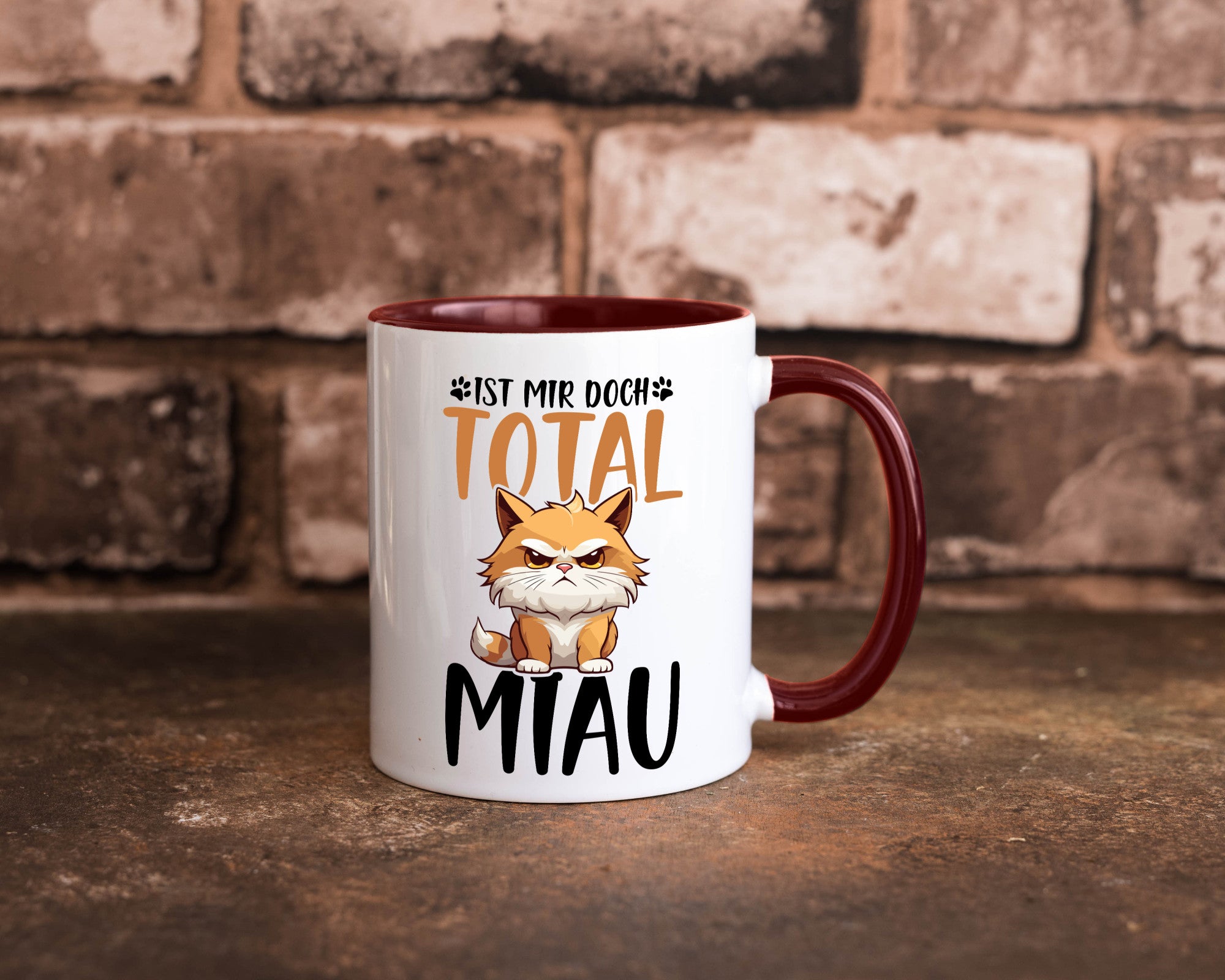 Ist mir doch total Miau | Katze Katzenliebhaber Geschenk Tierliebhaber Humor
