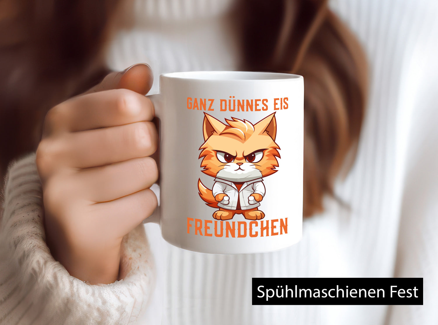 Ganz dünnes Eis Freundchen | coole Katze lustiger Spruch Geschenk Tierliebhaber
