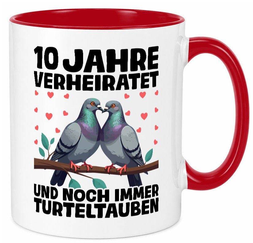 10 Jahre verheiratet | Turteltauben Ehe Ehepaar Geschenk Humor Geschenkidee Tasse