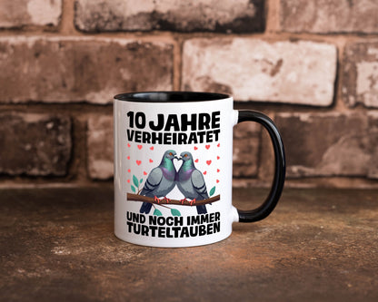 10 Jahre verheiratet | Turteltauben Ehe Ehepaar Geschenk Humor Geschenkidee Tasse