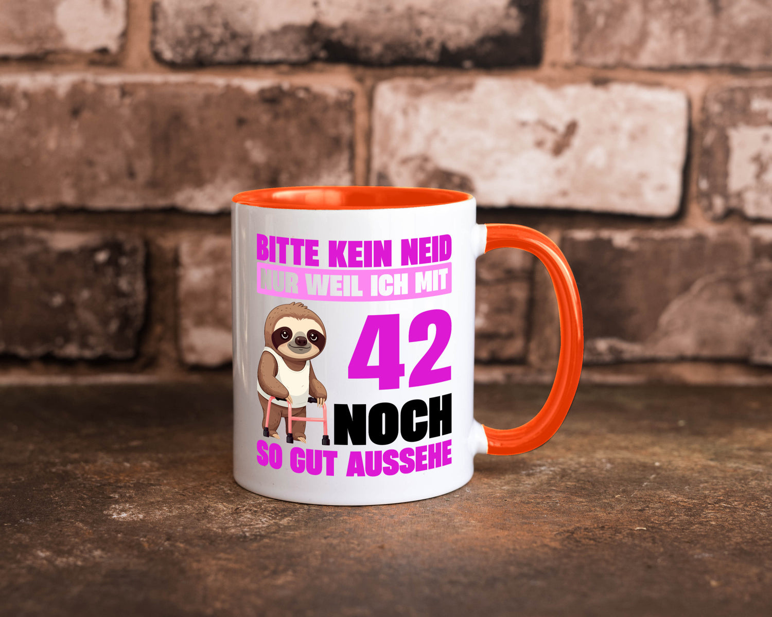 42. Geburtstag | Bitte kein neid Faultier 42 Jahre Geschenkidee Humor Tasse
